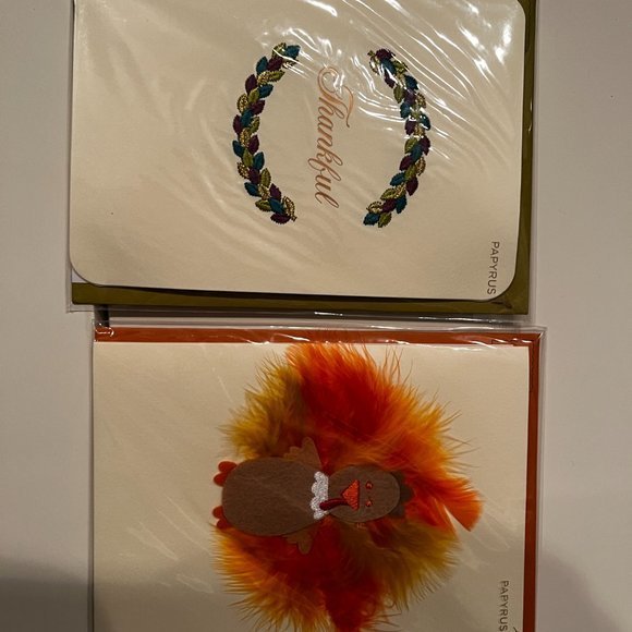 Thanksgiving - Papyrus Thanksgiving Greeting Cards Set of 2 with Elegant Designs - Picture 6 of 6